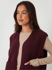 Threadbare Red Reversible Borg Gilet - Image 5 of 6
