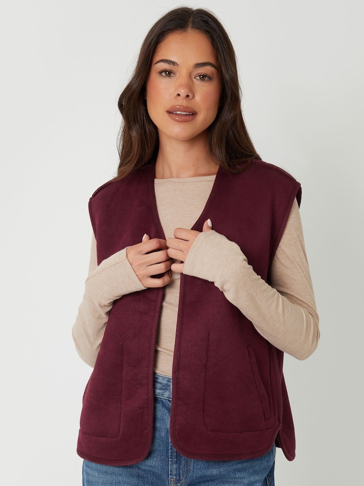 Threadbare Red Reversible Borg Gilet - Image 6 of 6 Threadbare Red Reversible Borg Gilet - Image 6 of 6
