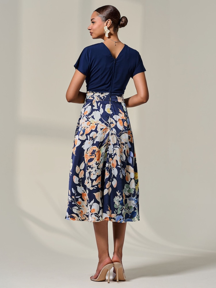 Jolie Moi Short Sleeve Two Tone Midaxi Dress - Slika 2 iz 6