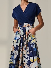 Jolie Moi Short Sleeve Two Tone Midaxi Dress - Slika 3 iz 6