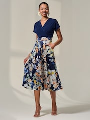 Jolie Moi Short Sleeve Two Tone Midaxi Dress - Slika 4 iz 6