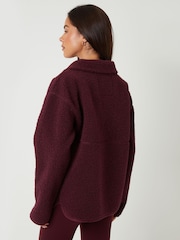 Threadbare Red Half Zip Borg Fleece - Image 3 of 5