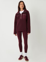 Threadbare Red Half Zip Borg Fleece - Image 4 of 5