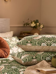 William Morris At Home Set of 2 Nettle Green Strawberry Thief Pillowcases - Image 1 of 6