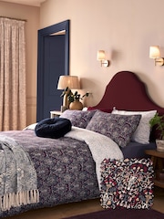 William Morris At Home Indigo or Raspberry Blue Flowerpot 220 Thread Count Duvet Cover and Pillowcase Set - Image 1 of 7