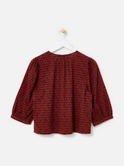 Oliver Bonas Red & Black Heart Print Blouse - Image 2 of 5