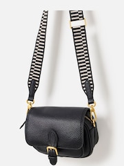 Oliver Bonas Black Freya Fold Over Buckle Cross-Body Bag - Image 2 of 6