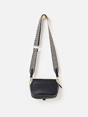 Oliver Bonas Black Freya Fold Over Buckle Cross-Body Bag - Image 3 of 6