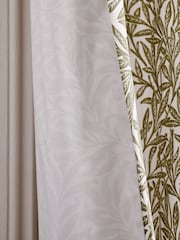 William Morris At Home Olive Green Original Willow Pencil Pleat Curtains - Image 3 of 3