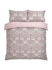 William Morris At Home Brick Pink or Sage Green Rose 220 Thread Count Duvet Cover and Pillowcase Set - Image 5 of 7