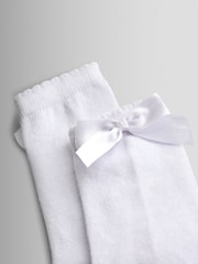 JoJo Maman Bébé Cream Bow Long Socks - Image 2 of 4