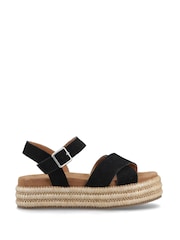 Hush Puppies Black Rosa Rafia Sandals - Image 1 of 4