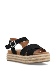 Hush Puppies Black Rosa Rafia Sandals - Image 3 of 4