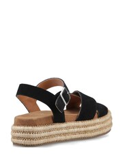 Hush Puppies Black Rosa Rafia Suede Sandal - Image 5 of 7