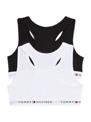 Tommy Hilfiger White 2 Pack Signature Unpadded Racerback Bralette - Image 2 of 2
