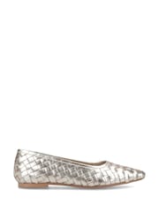 Hush Puppies Silver Darla Woven Ballerina Shoes - Image 1 of 4
