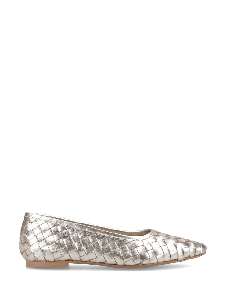 Hush Puppies Silver Darla Woven Ballerina Shoes - Image 1 of 4