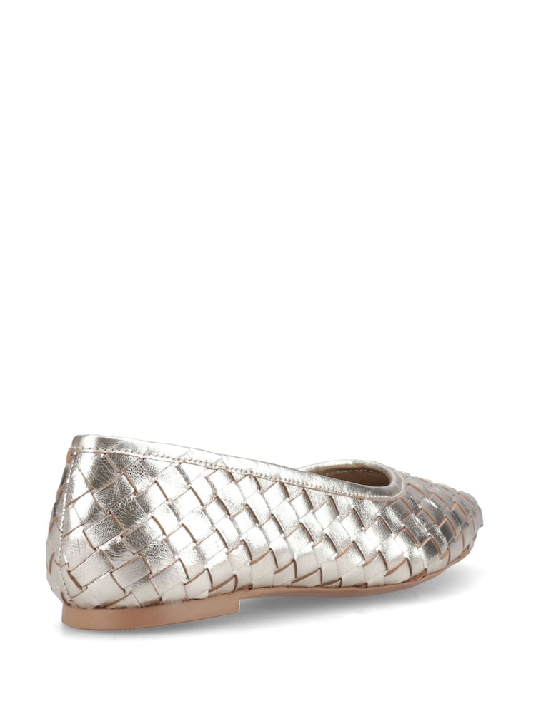Hush Puppies Silver Darla Woven Ballerina Shoes - Image 4 of 4