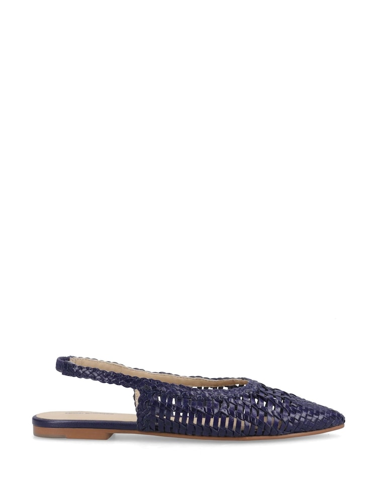 Hush Puppies Blue Dalia Woven Slingback Ballerina Shoes - Image 1 of 5 Hush Puppies Blue Dalia Woven Slingback Ballerina Shoes - Image 1 of 5