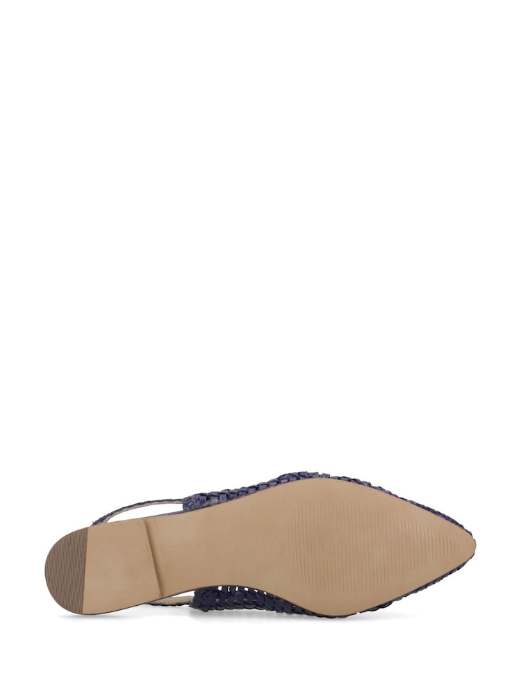Hush Puppies Blue Dalia Woven Slingback Ballerina Shoes - Image 5 of 5 Hush Puppies Blue Dalia Woven Slingback Ballerina Shoes - Image 5 of 5