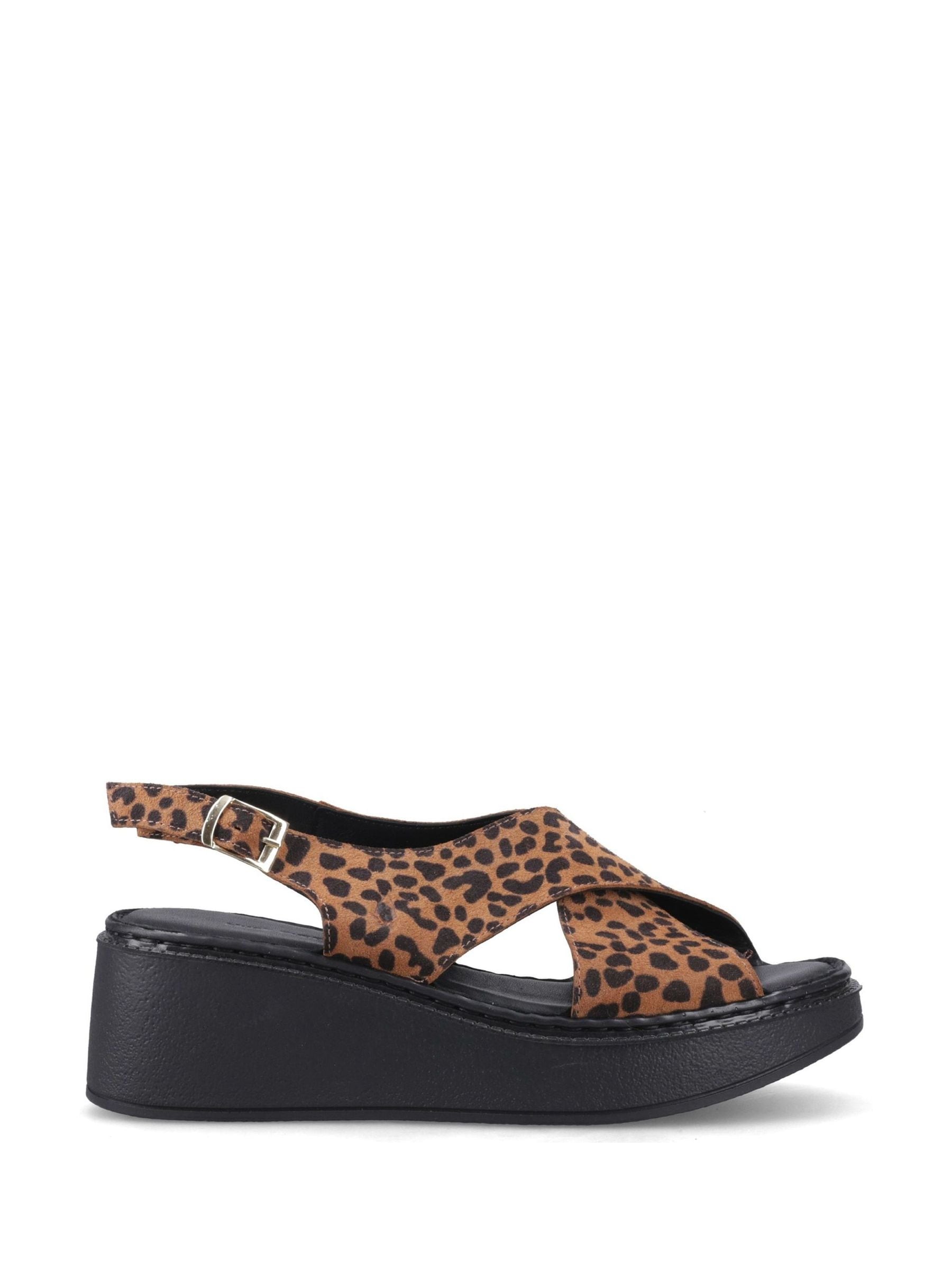 Hush Puppies Women's Dark Golden Bex Leather Wedge Sandal