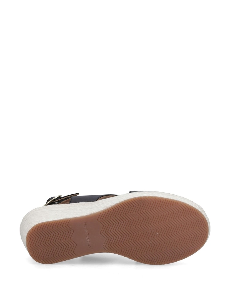 Hush Puppies Black Willow Rattan Leather Back Strap Sandal - Image 4 of 4