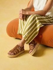 Hush Puppies Brown Rosetta Gladiator Sandals - Image 1 of 6