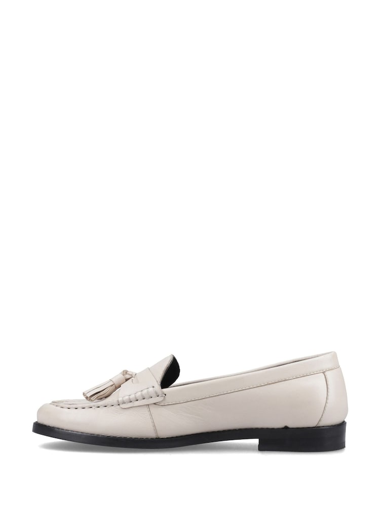 Hush Puppies Cream Connie Tassel Loafers - Image 2 of 4