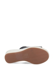 Hush Puppies Black Rosie Rattan Slide Wedge Sandals - Image 5 of 5