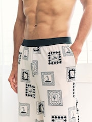 Chelsea Peers White Fairway Frames Print Long Pyjama Bottoms - Image 4 of 5