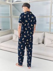 Chelsea Peers Blue Country Hound Dog Print Long Pyjamas Set - Image 2 of 7