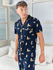 Chelsea Peers Blue Country Hound Dog Print Long Pyjamas Set - Image 4 of 7