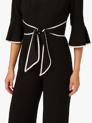 Adrianna Papell Ruffle Sleeve Black Jumpsuit - Image 4 of 6