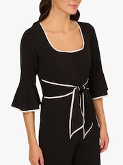 Adrianna Papell Ruffle Sleeve Black Jumpsuit - Image 5 of 6