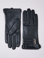 Lakeland Leather Black Twin Buckle Gloves - Image 1 of 4