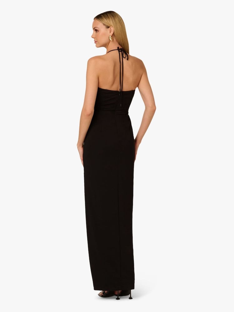 Adrianna Papell Jersey Knit Long Black Dress - Image 2 of 6