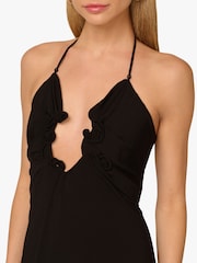 Adrianna Papell Jersey Knit Long Black Dress - Image 5 of 6