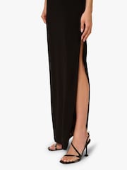 Adrianna Papell Jersey Knit Long Black Dress - Image 6 of 6
