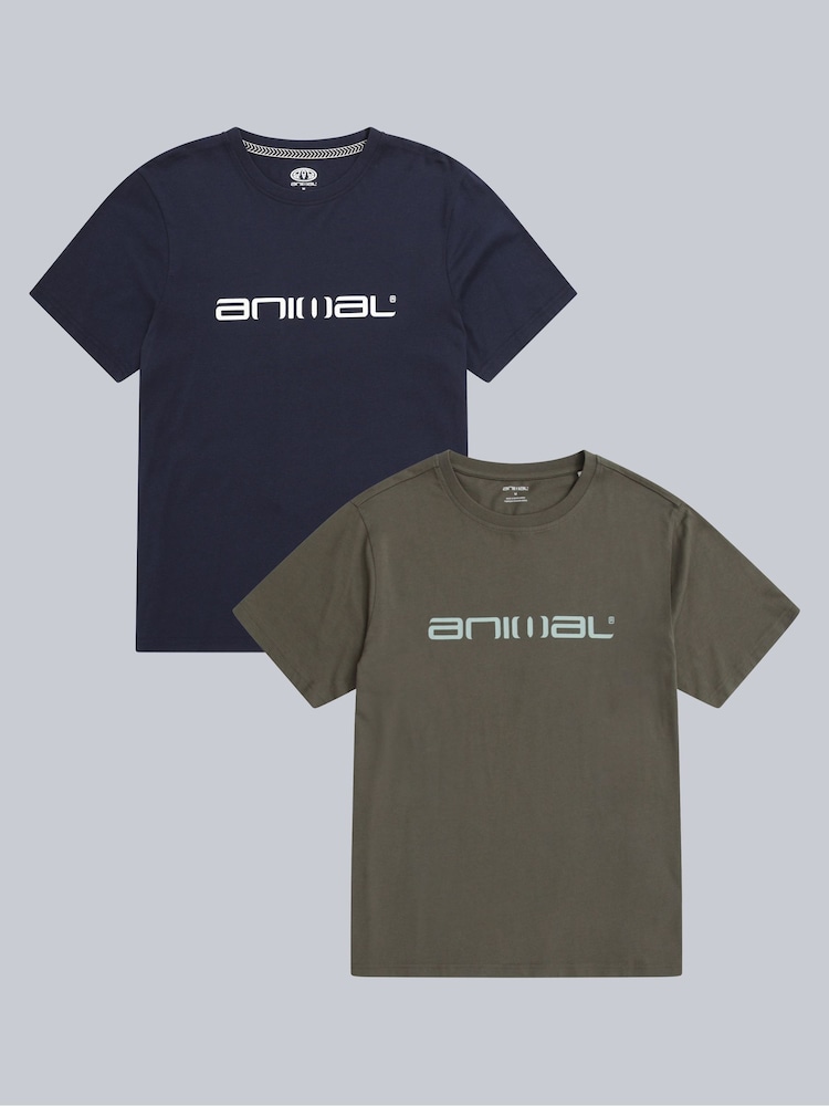 Animal Green Classico Mens T-Shirts Multipack - Image 1 of 12 Animal Green Classico Mens T-Shirts Multipack - Image 1 of 12