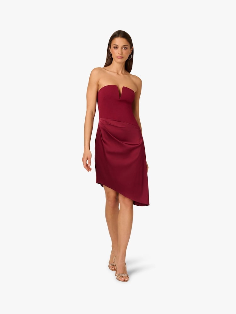 Adrianna By Adrianna Papell Red Knit Crepe Dress - Image 1 of 6