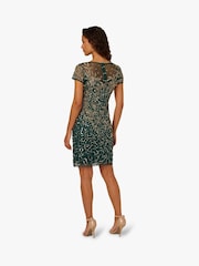 Adrianna Papell Green Beaded Sheath Dress - Image 2 of 6