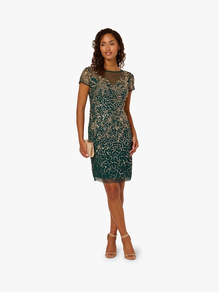 beaded sheath dress adrianna papell Buy Adrianna Papell Green Beaded Sheath Dress from Next USA
