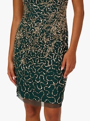 Adrianna Papell Green Beaded Sheath Dress - Image 5 of 6
