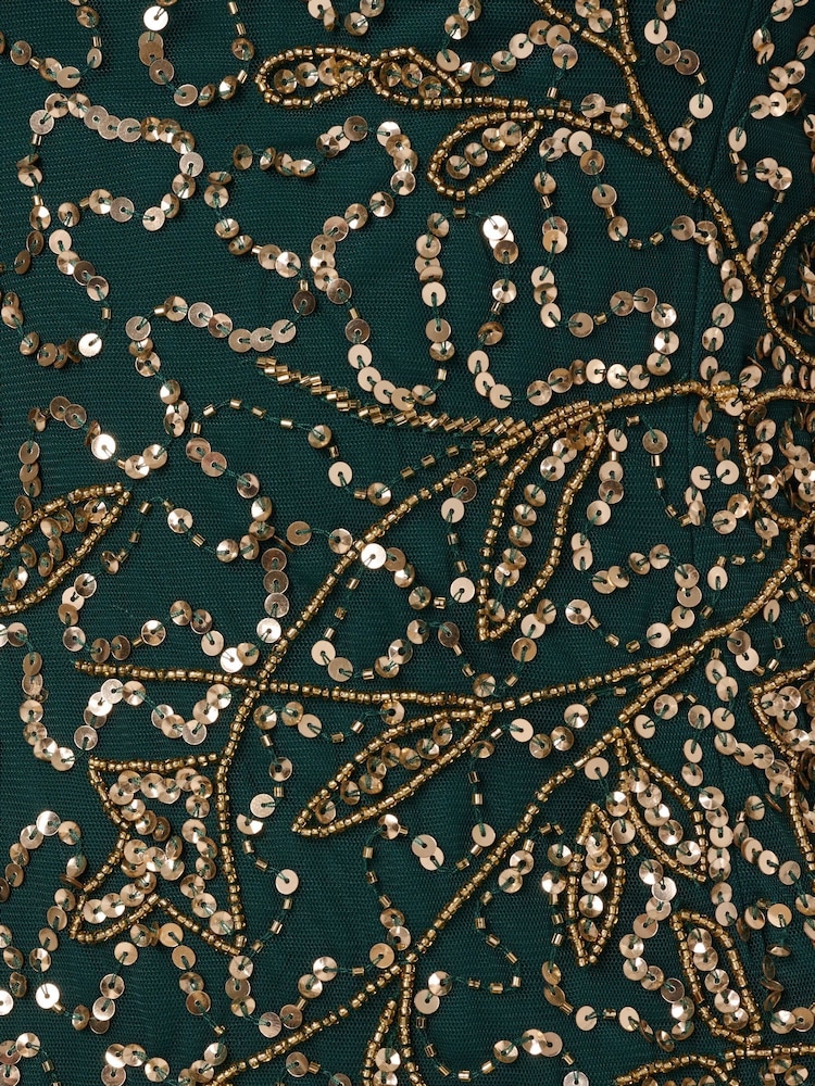 Adrianna Papell Green Beaded Sheath Dress - Image 6 of 6 Adrianna Papell Green Beaded Sheath Dress - Image 6 of 6