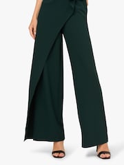 Adrianna Papell Green Crepe Overlay Jumpsuit - Image 4 of 6
