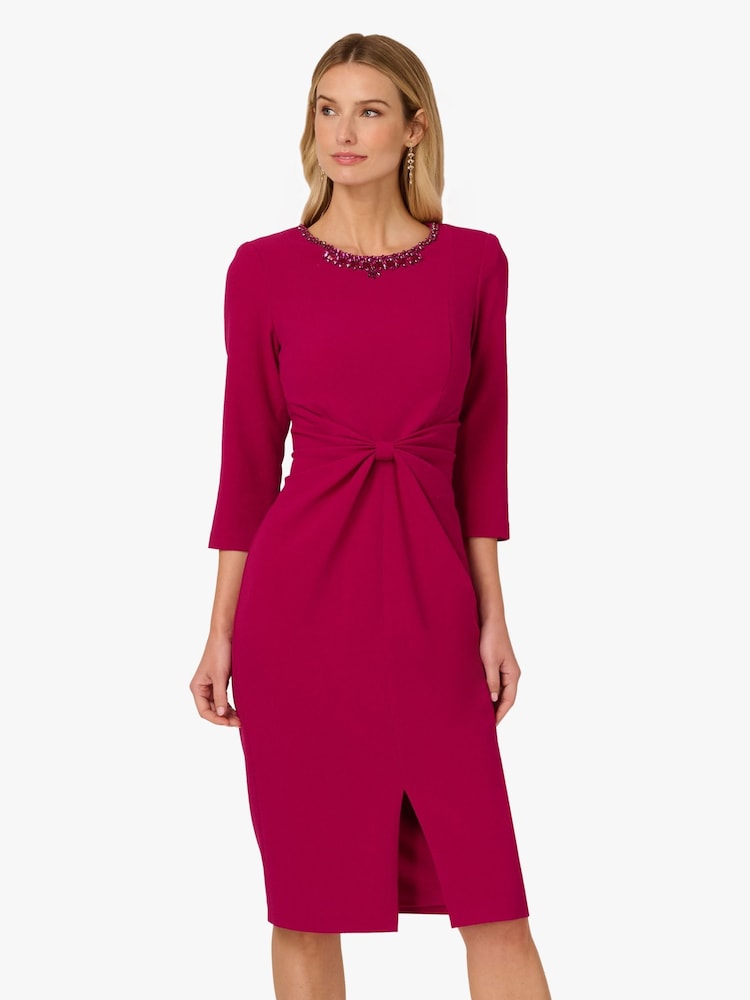 Adrianna Papell Purple Beaded Dress - Image 1 of 6