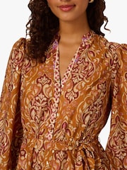 Adrianna By Adrianna Papell Brown Printed Short Dress - Image 4 of 6
