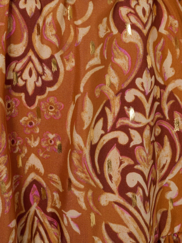 Adrianna By Adrianna Papell Brown Printed Short Dress - Image 6 of 6