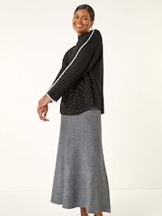 Roman Black Hotfix Blanket Stitch Knit Jumper - Image 2 of 5