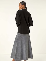 Roman Black Hotfix Blanket Stitch Knit Jumper - Image 3 of 5